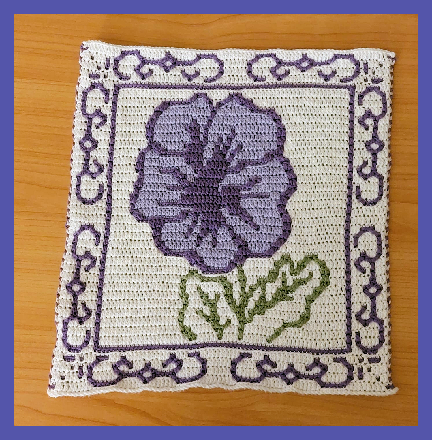 Mosaic Birth flowers violet pattern