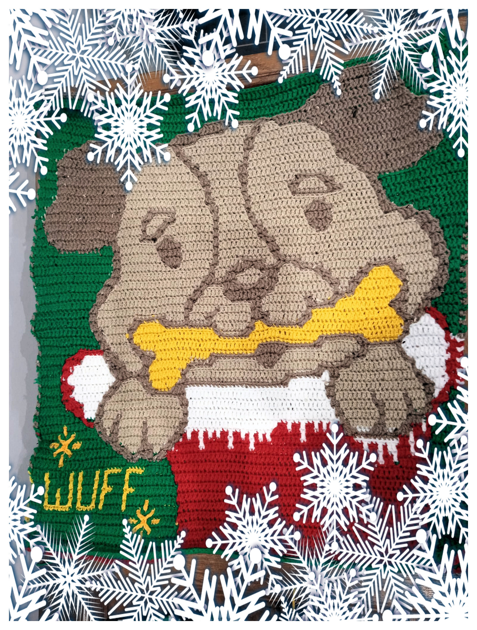 Mosaic Christmas Dog pattern