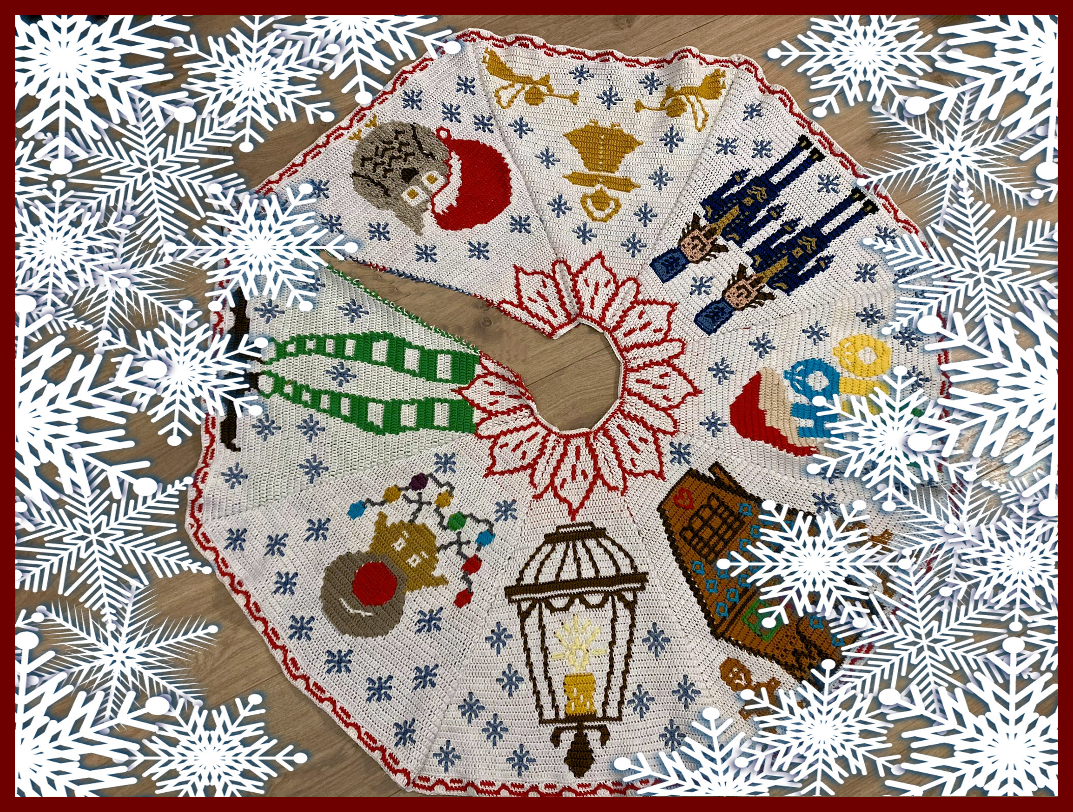 Mosaic Christmas tree skirt pattern