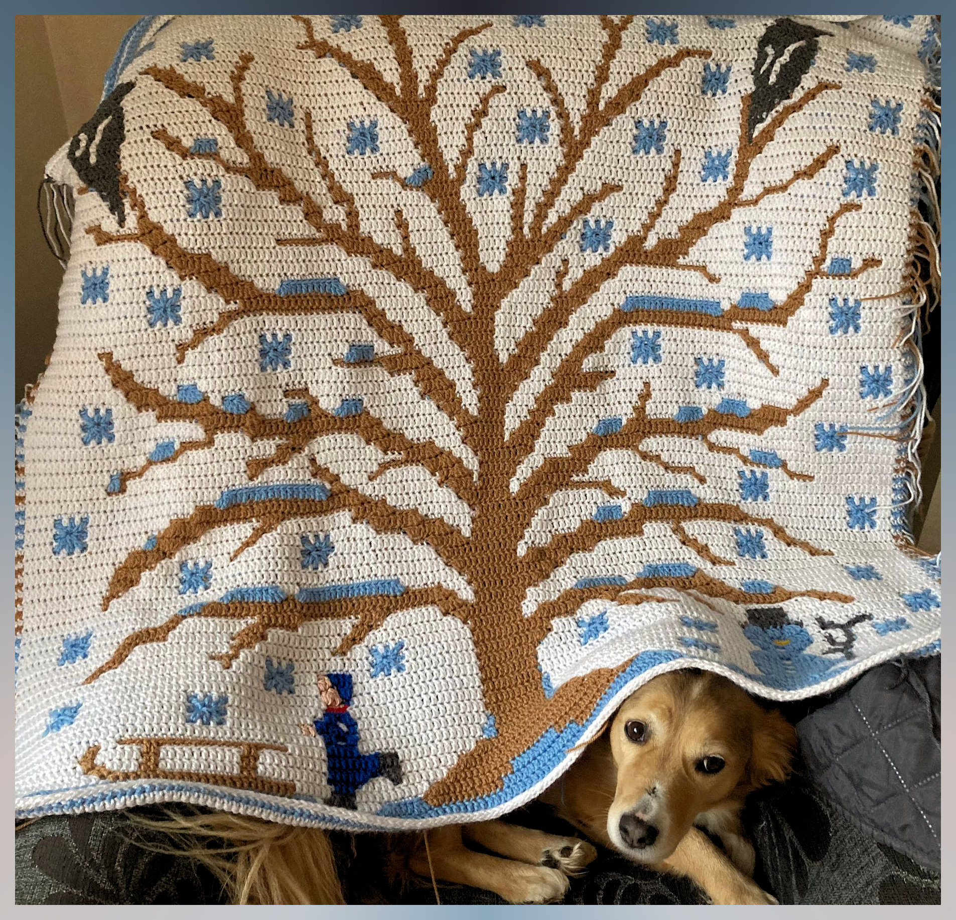 Seasons Mosaic Blanket Winter pattern