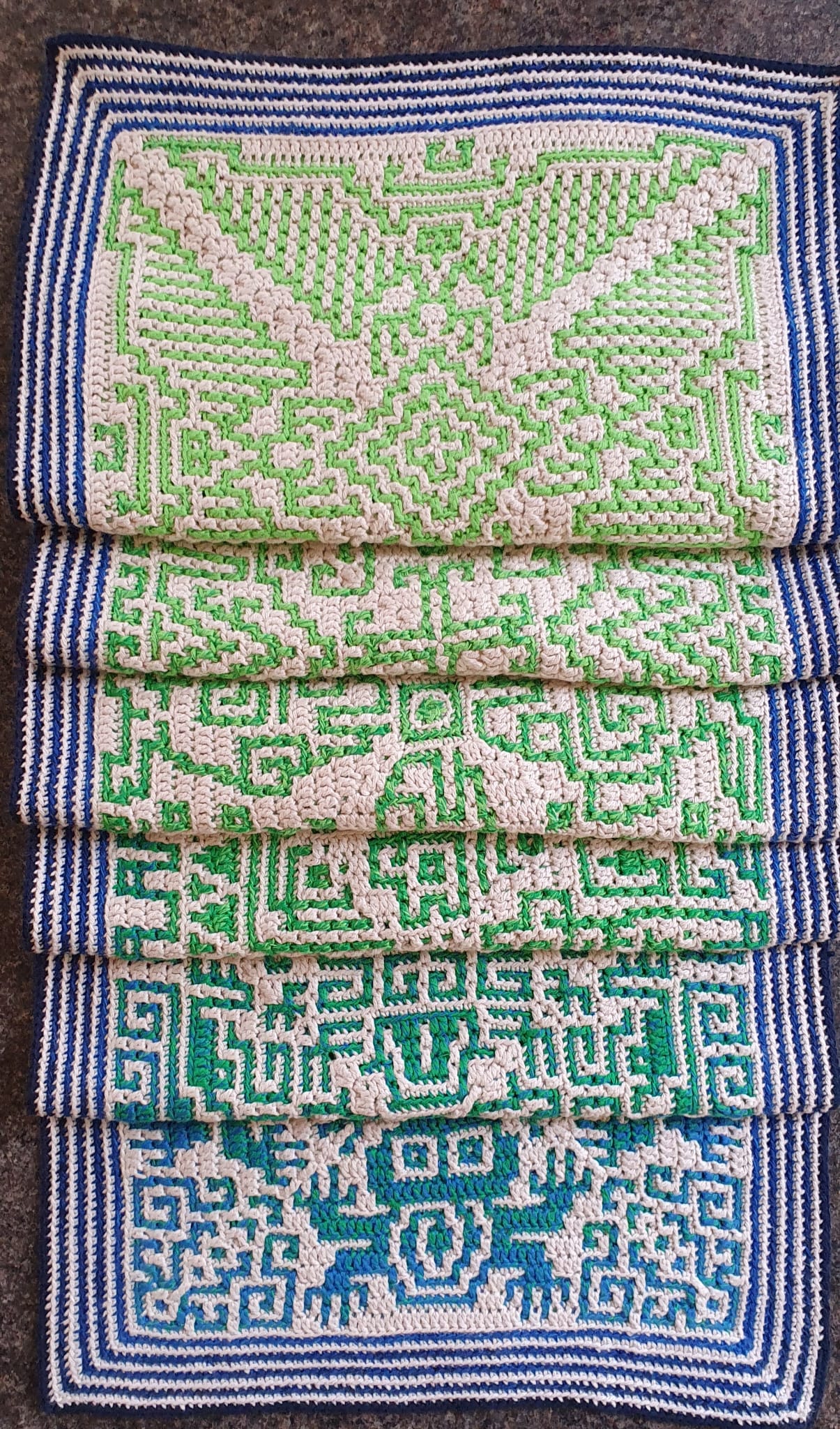 Inca 10 different Afghan squares for pillows or table decoration