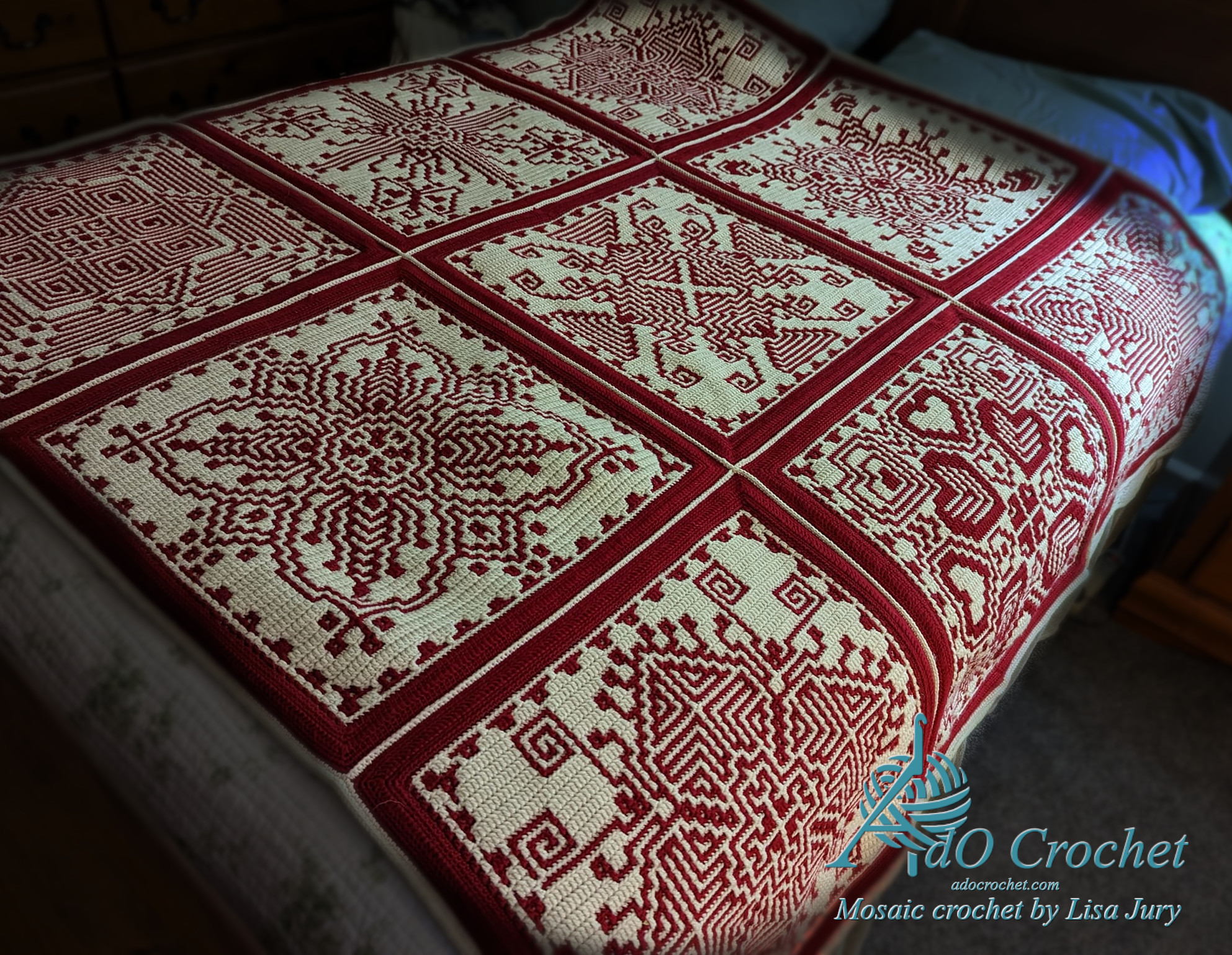 Kaleidoscope Flowers, afghan squares pattern