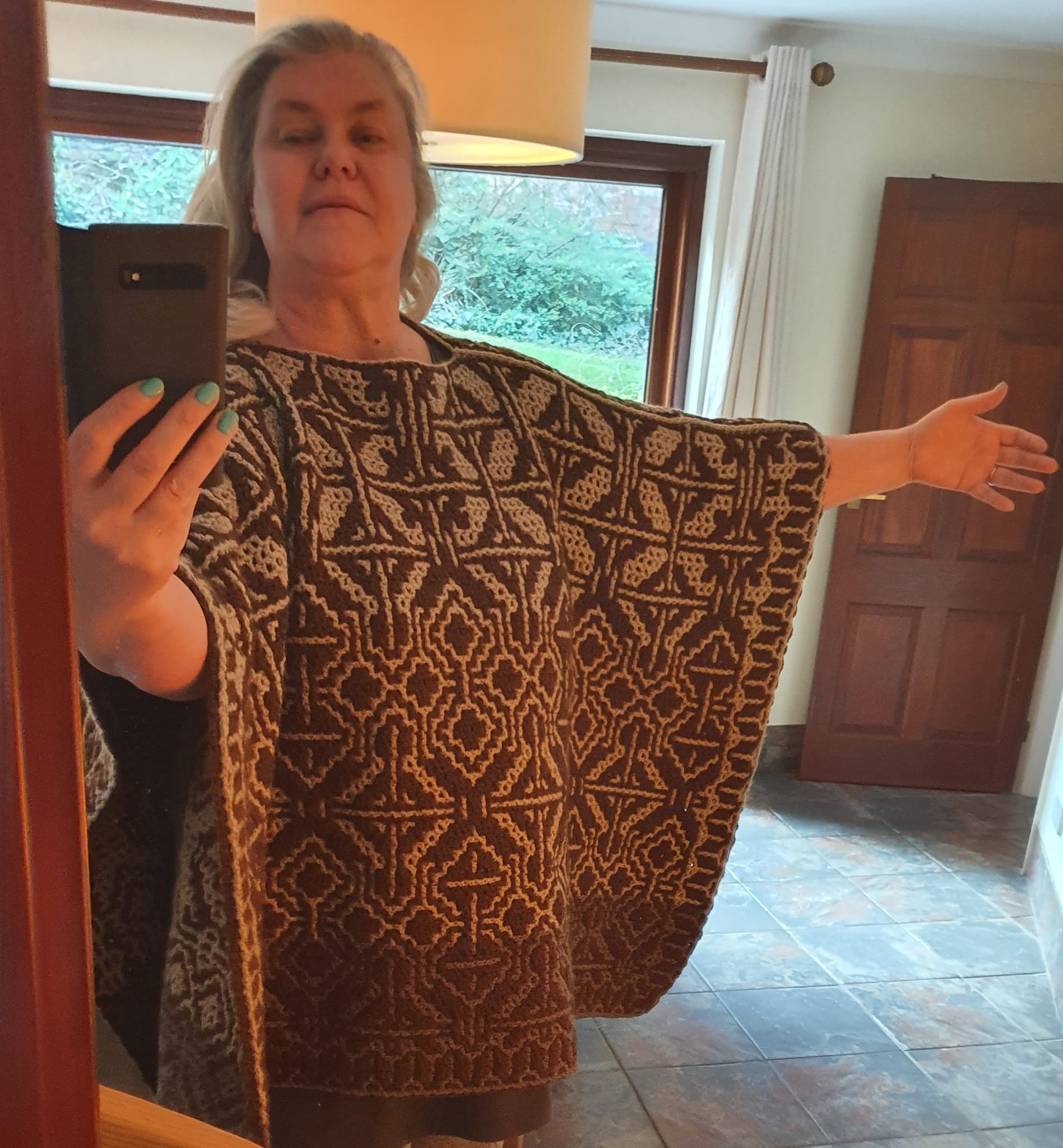 Kaleidoscope throw poncho pattern