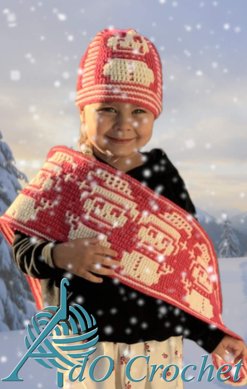 Snowmen Scarf and Beanie pattern