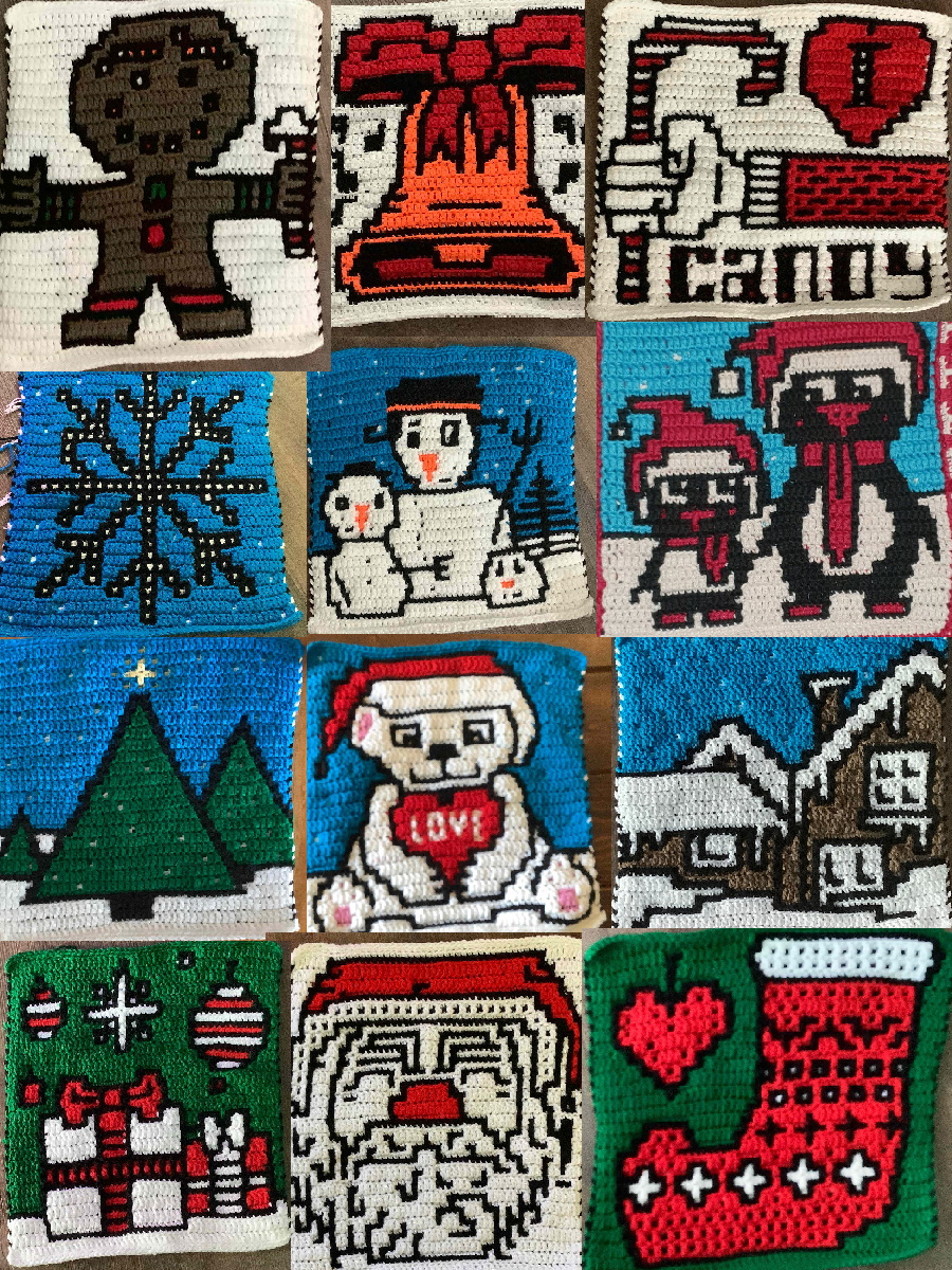 Winter Squares pattern