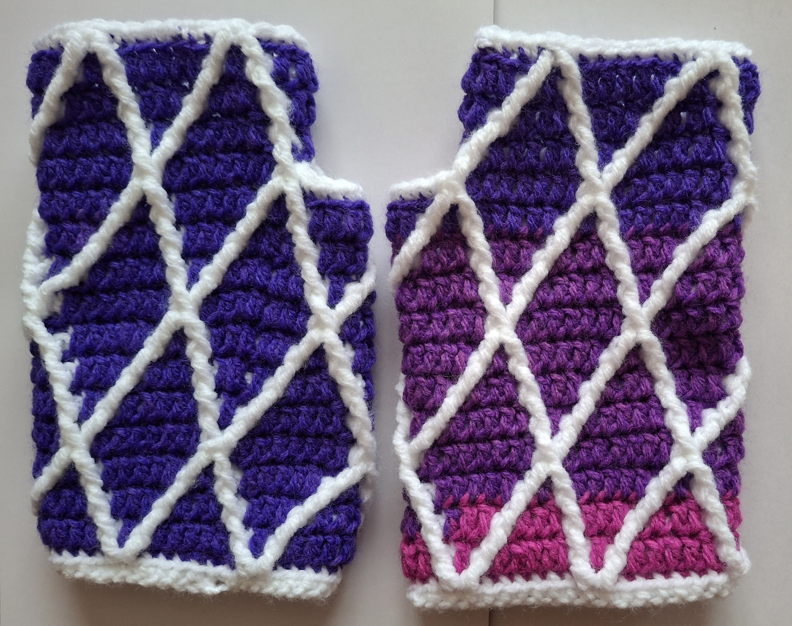 Donna's Diamond Mosiac Crochet Fingerless Gloves