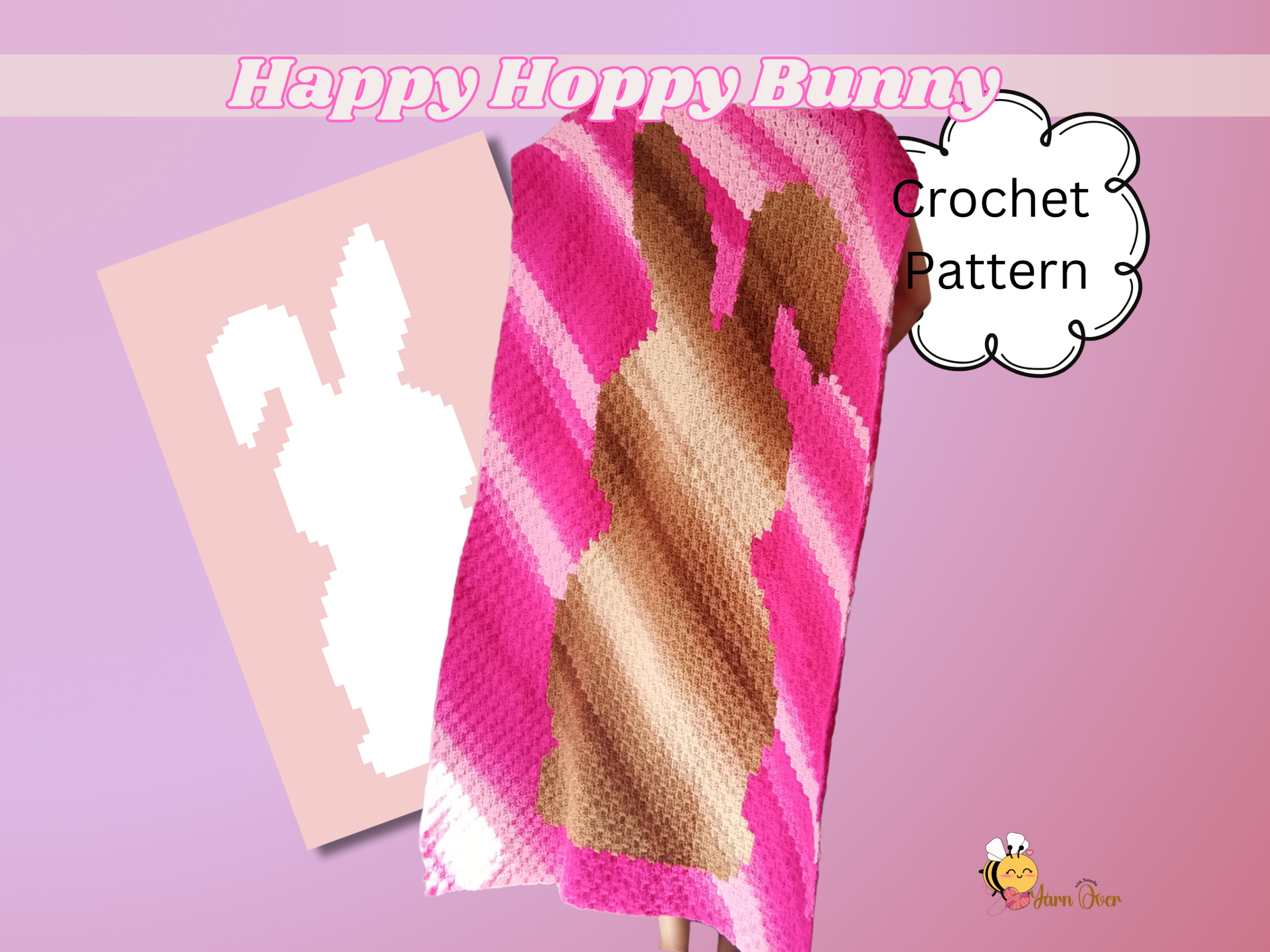 crochet bunny blanket pattern- C2C pattern PDF