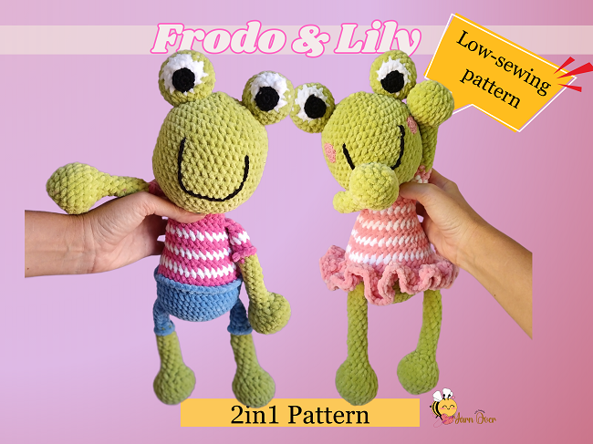 Valentine Frogs - Frodo & Lily (PDF PATTERN)