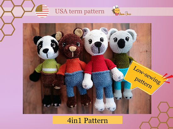 4in1 Bear Buddies PDF Pattern