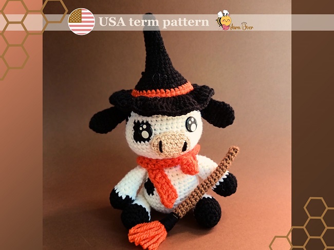 Witch Cow with Broom - PDF Pattern