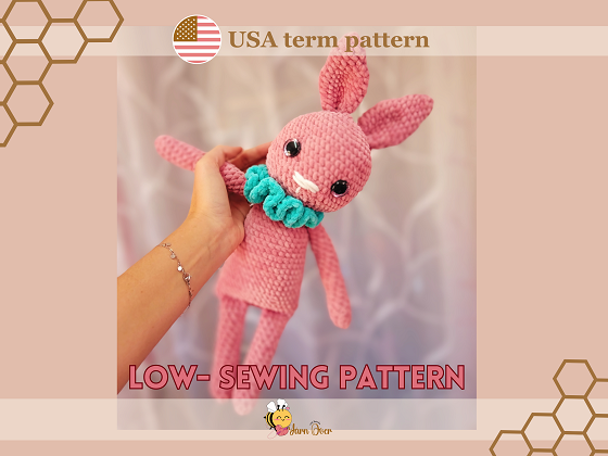 Low-sewing Crochet pattern for a bunny- Ragdoll Suzy Bunny