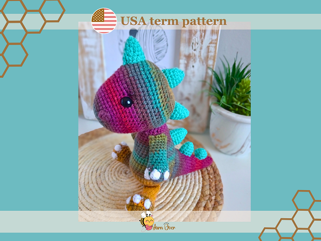 Crochet Trex dinosaur pattern