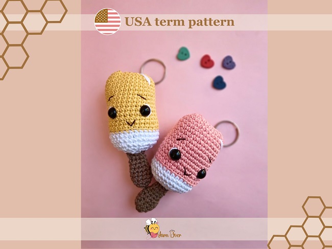 Crochet Ice cream keyholder pattern