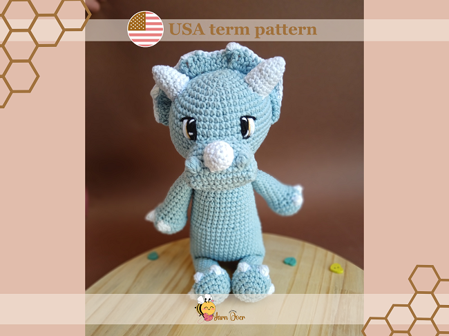 Terry the Triceratops crochet pattern