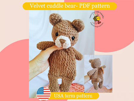 Cuddle me velvet bear- PDF pattern