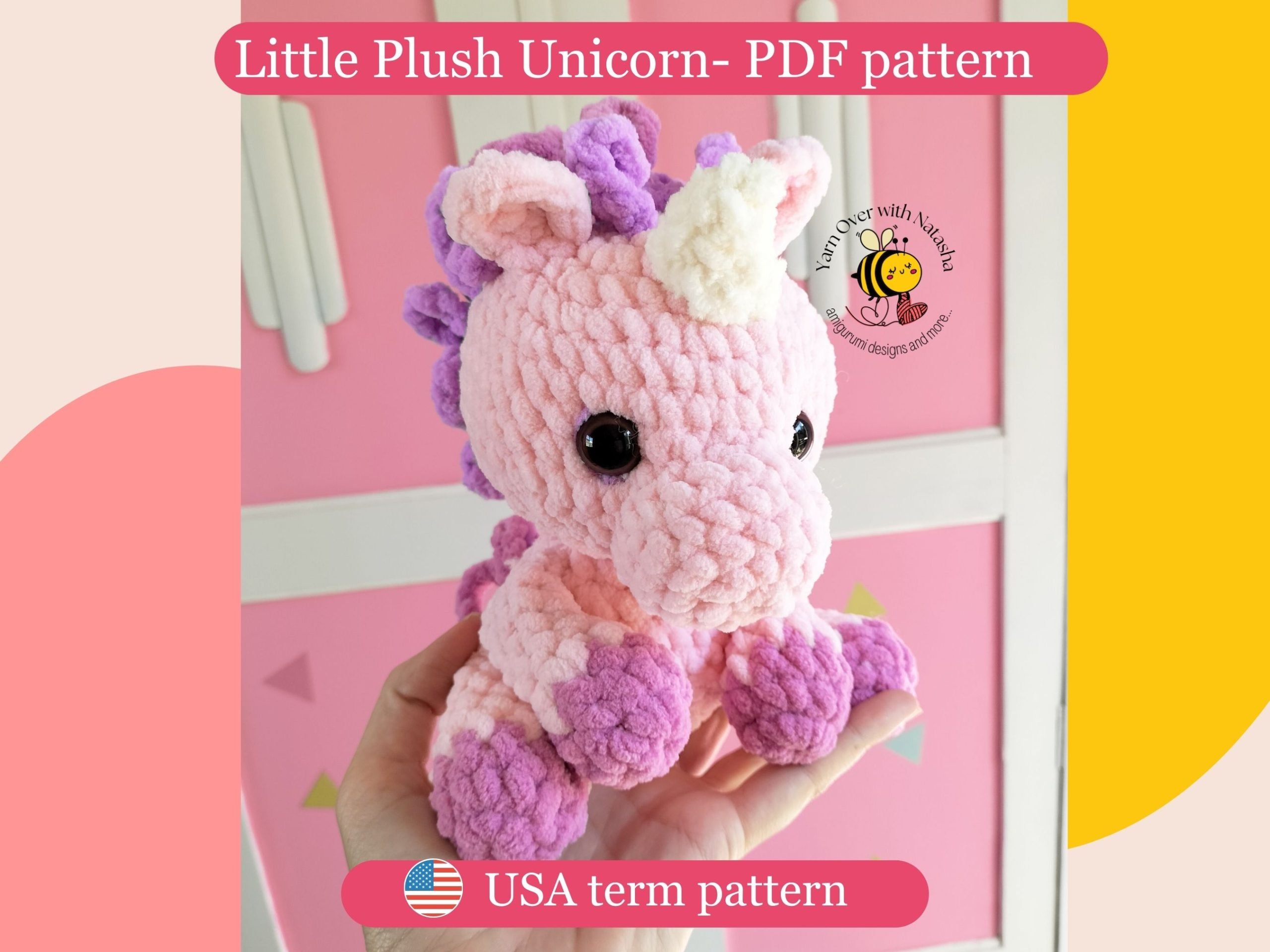 Little plush unicorn - PDF pattern
