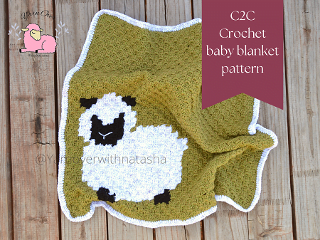 crochet baby blanket pattern/ Sheep-themed baby blanket pattern